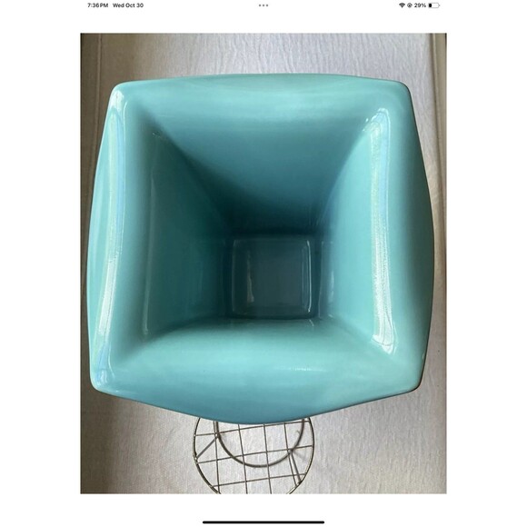 Southern Living At Home Tuscan Robin’s Egg Blue 9” Vase With Stem Separator - Picture 6 of 12